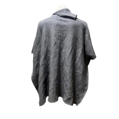 Oliver Women's Gray Turtleneck Poncho Sweater Cape M Batwing Sleeves Size M