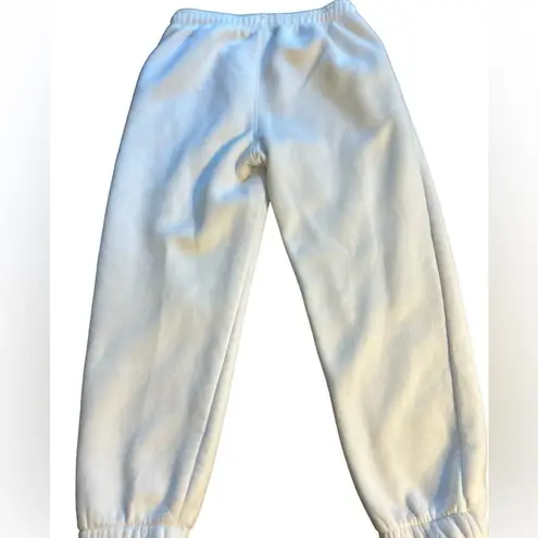 Mona B  Sweatpants White Size M‎ Elastic Waist Cuffed Ankles - Image 10