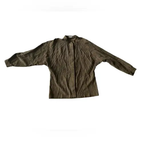 Vintage Western Italian Genuine Lamb Skin Leather Blouse Button