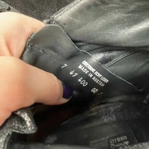 Paul Green Rockin Booties Black Suede Leather Metallic Size 7 / US 9.5