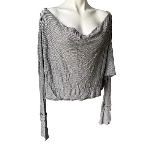 Elan Slouchy Dolman Batwing Waffle Knit Top, Sz L