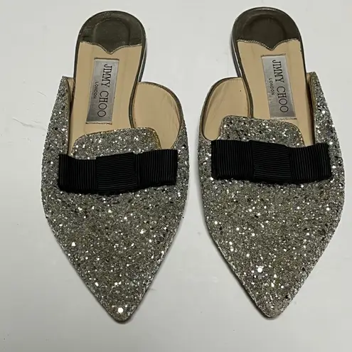 Jimmy Choo US 6 EURO 36 1/2  Women’s Italian Sparkly Holiday Designer Shoes Flats