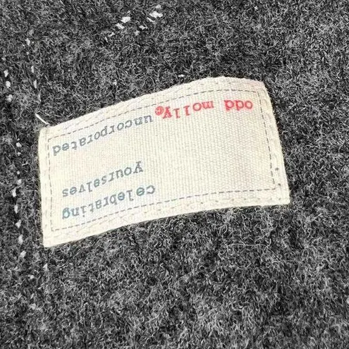 Odd Molly Gray Boho Wrap Front Long Sleeve Cardigan Wool Sweater Size 1 / Small