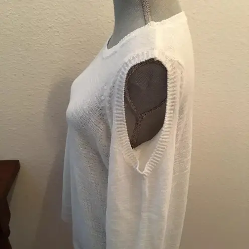 Chico's Chico’s white cold open shoulder sweater 2 large New NWT L RARE HTF GORGEOUS