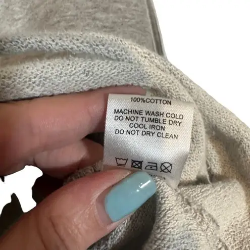 Generation Love Gray Long Sleeve Distressed V-Neck Crop Sweatshirt Women Sz XS