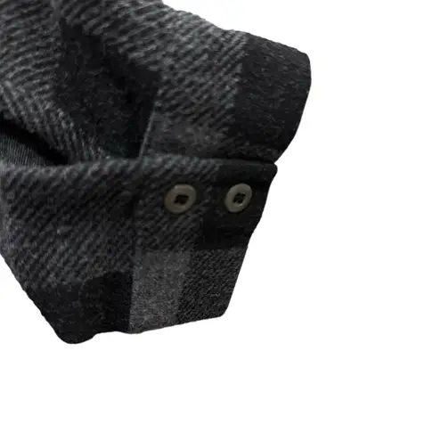 Soft Surroundings Mad About Plaid Tunic Size L Gray Buffalo Flannel Roll Tab Top