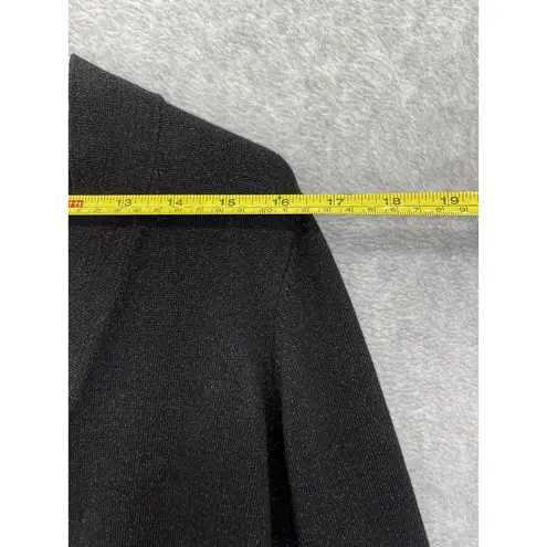 Premise Studio Black Metallic Silver Fibers Plus Size 0X Cardigan 3/4 Sleeve