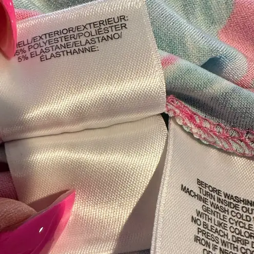 NEW PAPPAGALLO TROPICAL VICTORIA STYLR RUFFLE BELL SLEEVE PINK BLUE GREEN DRESS Size 2X