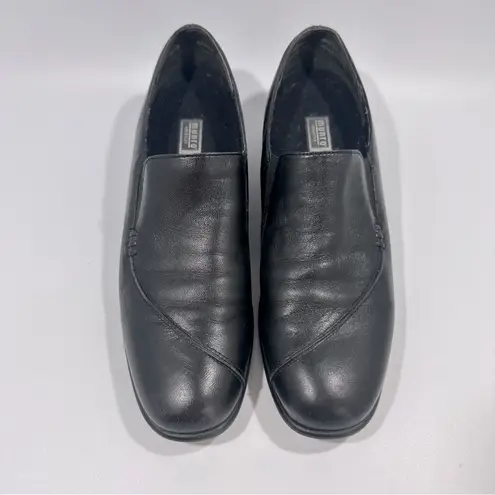 Munro American Women’s Black Leather Daphne Walking Wedge Shoes Loafers 7.5 SS