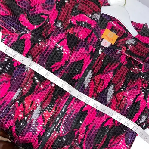 Vintage Flashy Cropped Sequin Purple Pink Gray and Black Jacket Size 10P