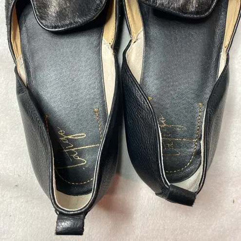 Latigo  Albany Black Pony Hair/Leather slip on Flats size 8.5