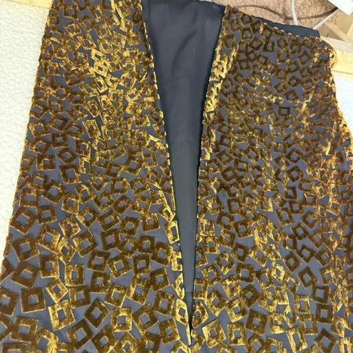 barney's new york Barneys New York Dress Womens Size 12 Brown Velvet Burn Out Geometric Maxi Gown