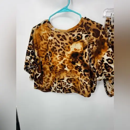 Love Nation , two piece, cheetah, print, set, short, set extra large