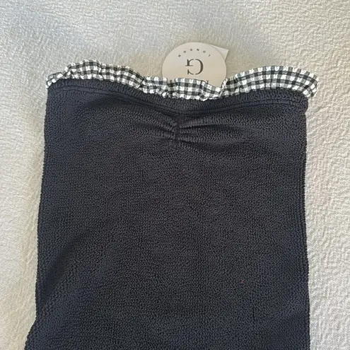 HUNZA G DOLLY STRAPLESS SEERSUCKER ONE PIECE SWIMSUIT, BRAND NEW, $255 Black Size undefined