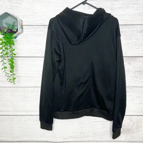 Black Cat Graphic Hoodie Sweatshirt with Cat Carrier Kangaroo Pouch Size XL