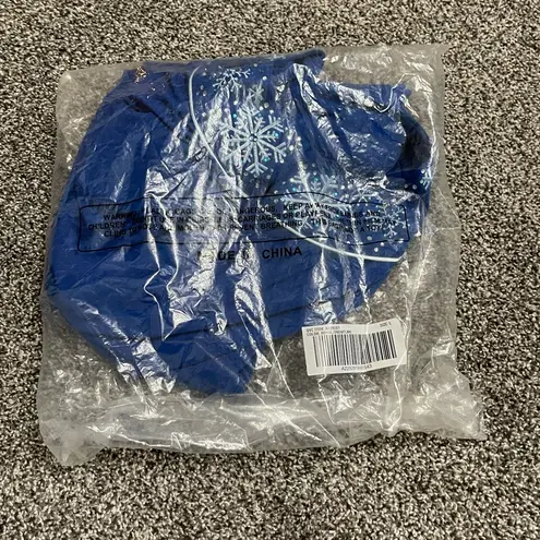 New Quacker Factory Blue Snowflake Embroidered Zip Up Long Sleeve Nightgown L Size L