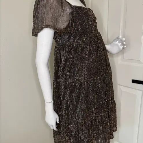 Draper James Elegant Brown Shimmer short Dress. #101