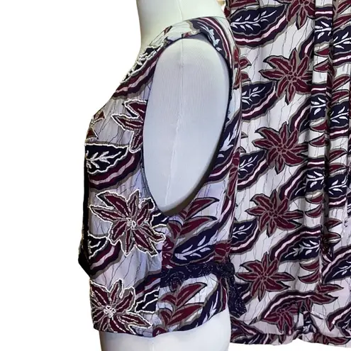 Faith Vintage Rayon Hawaiian Button Up Vest (Small) & Skirt (Medium) 2 PC Outfit