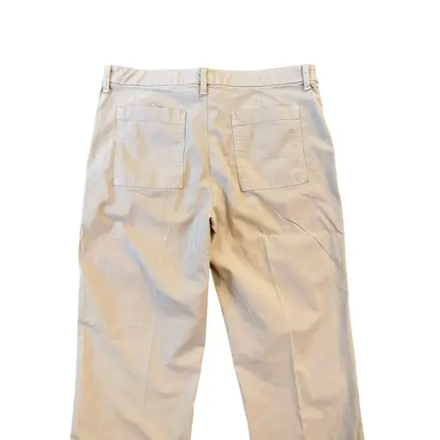 Frank & Eileen Blackstone High Rise Cropped Trouser Utility Pants Khaki Beige 12