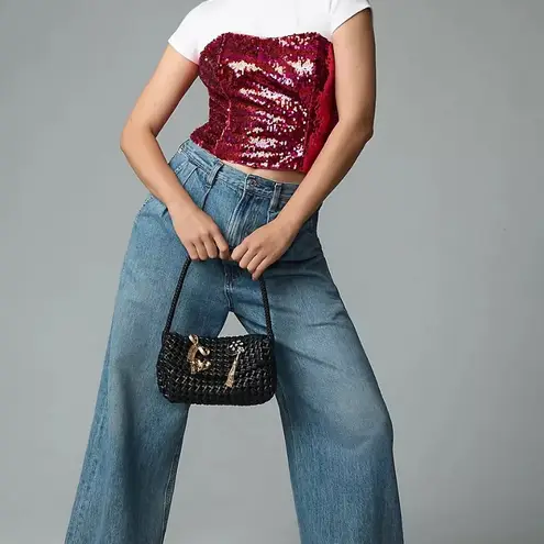 Hutch Anthropologie  Sequin Tube Top with Bow Back size 10 NWT