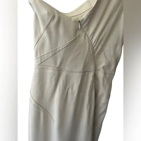 Zac Posen Cream One Shoulder Sheath Cocktail Dress Size 2
