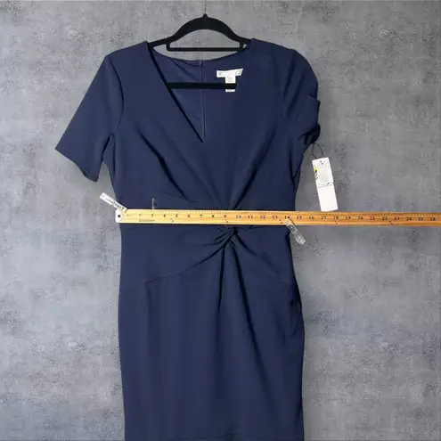 London Times NEW Petites Sheath Dress Womens 6P Blue Knot Front Career Cocktail