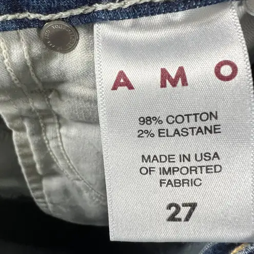 NWT AMO Chloe Crop Jeans in Affection Womens 26 Dark Wash Straight Quiet Luxury Blue Size 27