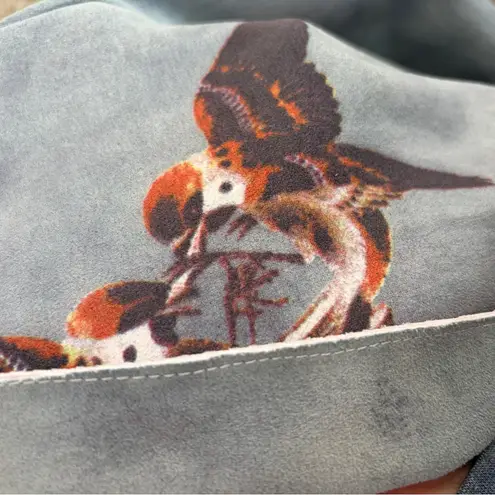 Tempo Paris  Blazer Jacket Sz Medium Art Nature Romantic Whimsical Suede Feel V2