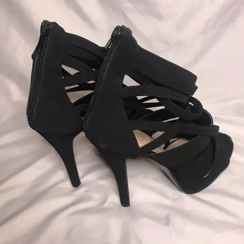 Charlotte Russe  Vintage Classic Y2K Black Strappy Heels Size 8