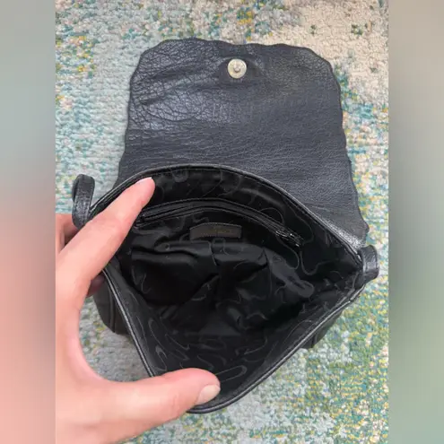 Carlos Falchi Vintage snakeskin leather abstract fold over shoulder purse