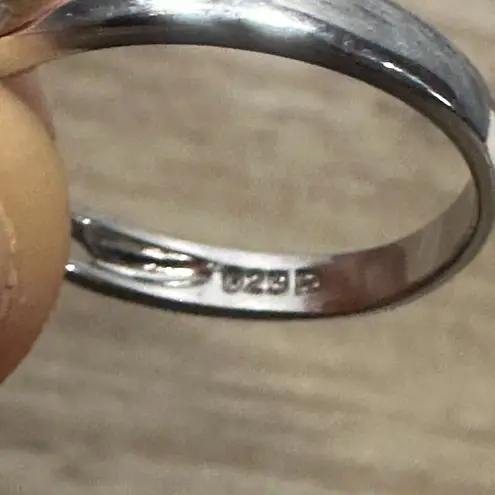 EUC Ring Set Yellow & Blue Stone 925 Sterling Silver Size 7 & 8