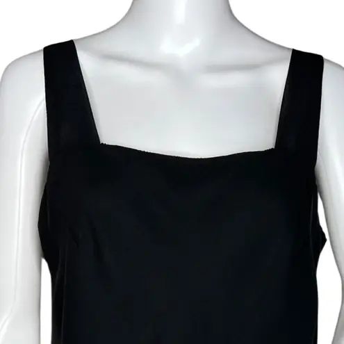 Ursula Of Switzerland Shirt Womens 8‎ Black Square Neck Tiered Ruffle Vintage