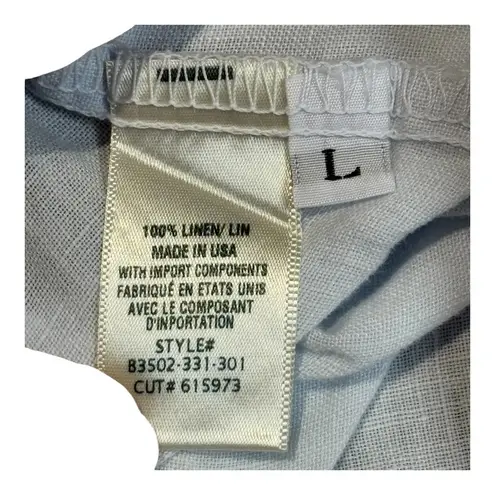 Bella Dahl Linen Maxi Skirt Elastic Waist Slit Hem Light Blue Women Size Large