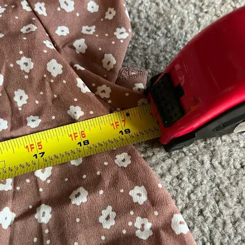 Women’s Mauve Pink Ditsy Floral Flounce Sleeve Ruffle Blouse Large