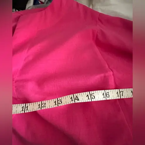 Trina Turk  Pink Carryon Top Raspberry Sorbet Batwing Fringe