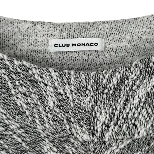 Club Monaco Gray Cotton Tweed Mixed Media Boxy Sweater Size Large