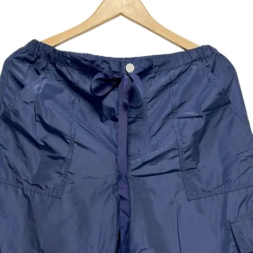 STAUD Navy Blue Camila Trousers Lounge Pants Cargo Wide Leg Loose Pockets US 2