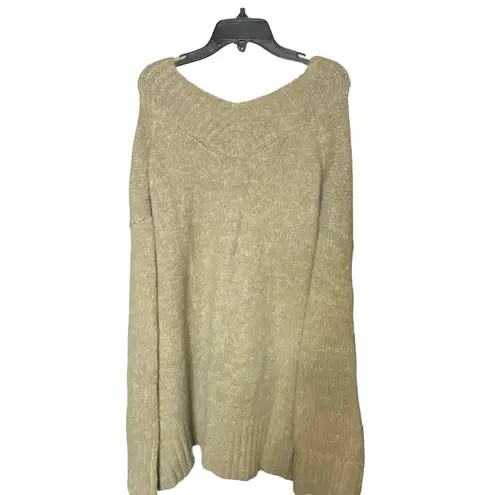 Pistola NWT Vania Oversized V-Neck Sweater XL Taupe Knit Relaxed Wool Pullover