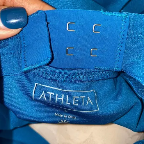 Athleta athletic exercise Dress Front Cut Out built in padded bra racerback sz L