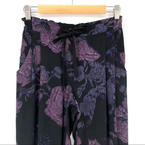 Wilfred Marais Floral Crop Pant Black Purple XS