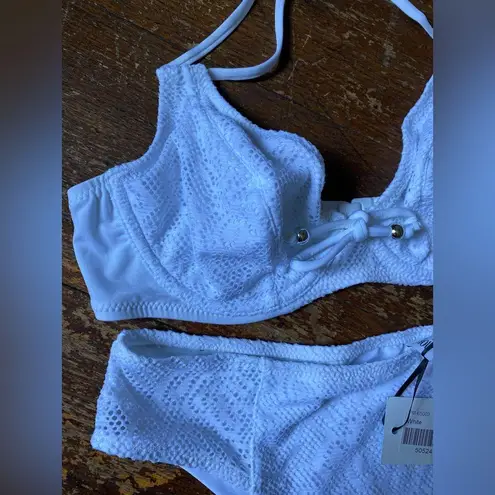 Pour Moi White Eyelet Bikini Set NWT Size UK14/36C