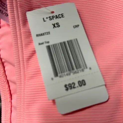 l*space L* Ribbed Axel Bikini Top in Crystal Pink XS NWT Style RHAXT22 CRP