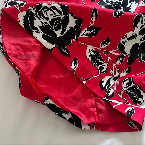 Grace Elements | Red, Black, White, Rose Floral Sleeveless Sheath Dress | Size 6