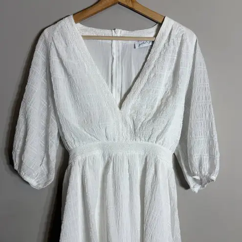 Petal and Pup Quinnie Balloon Sleeve Mini Dress Women's Large White Party Bridal