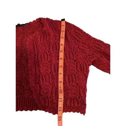 The Limited Vintage Y2K  Cropped Cardigan Sweater Knit Crochet