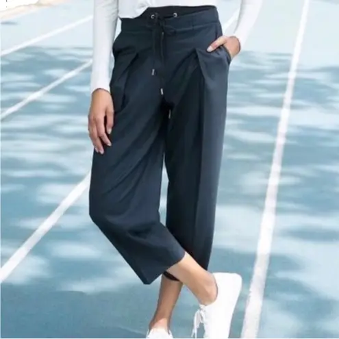 Kit and Ace Navy West Coast Wool Cashmere Blend Ankle Crop Trousers Blue Size 2