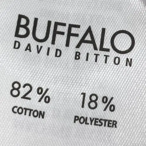 NEW BUFFALO DAVID BITTON Cotton Rich Yarn Dye Striped Short Sleeve Dress Small Black