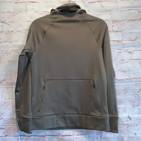 Back Country hoodie pullover pocket small olive green thumb holes snug fit - Image 1