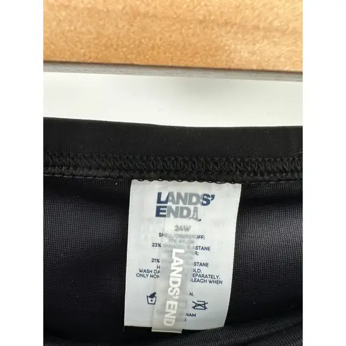 Lands' End Black Swimsuit Mini Skirt Skort Women's Plus Size 24 Wide 24W NWT Black