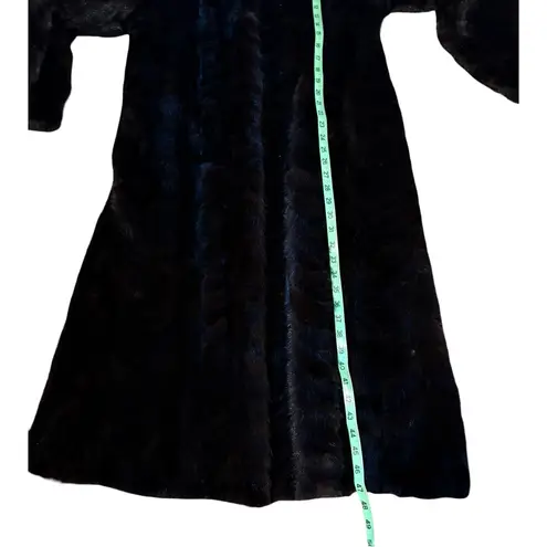 Luxurious Dark Chocolate Brown Mink Fur Long Winter Coat women size Large